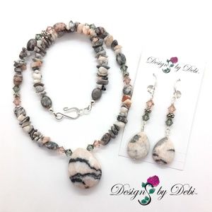 "Peeking Turtle" Jasper Necklace & Earrings